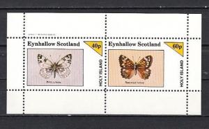 Eynhallow Local, 1982 issue. Butterflies on a sheet of 2. E5.