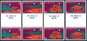 St Kitts 45-48 gutter, MNH. Michel 40-43. Christmas 1980. Magi, camels, sheep,