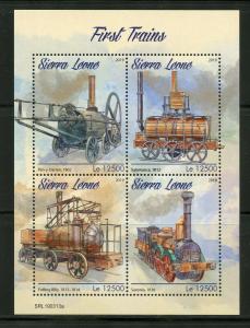 SIERRA LEONE 2019 FIRST TRAINS  SHEET MINT NH