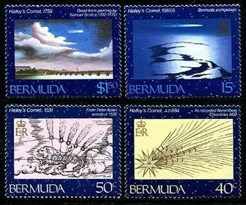 HERRICKSTAMP BERMUDA Sc.# 478-81 Halley's Comet