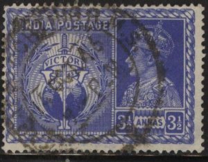 India 197 (used) 3½a George VI & WWII victory, ultra (1946)