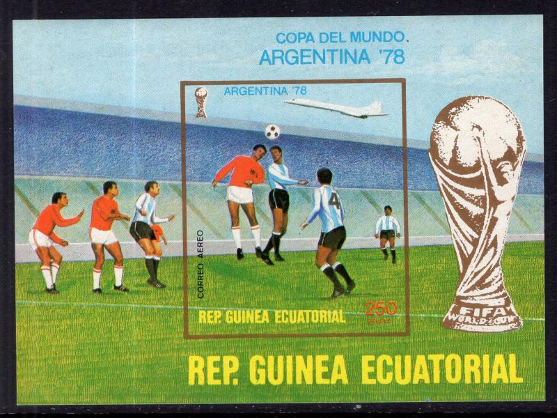 Equatorial Guinea 7771 Soccer Souvenir Sheet MNH VF