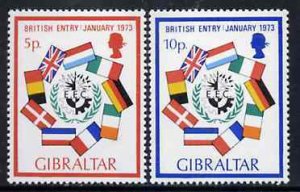 GIBRALTAR - 1973 - British Entry into EEC - Perf 2v Set - Mint Never Hinged