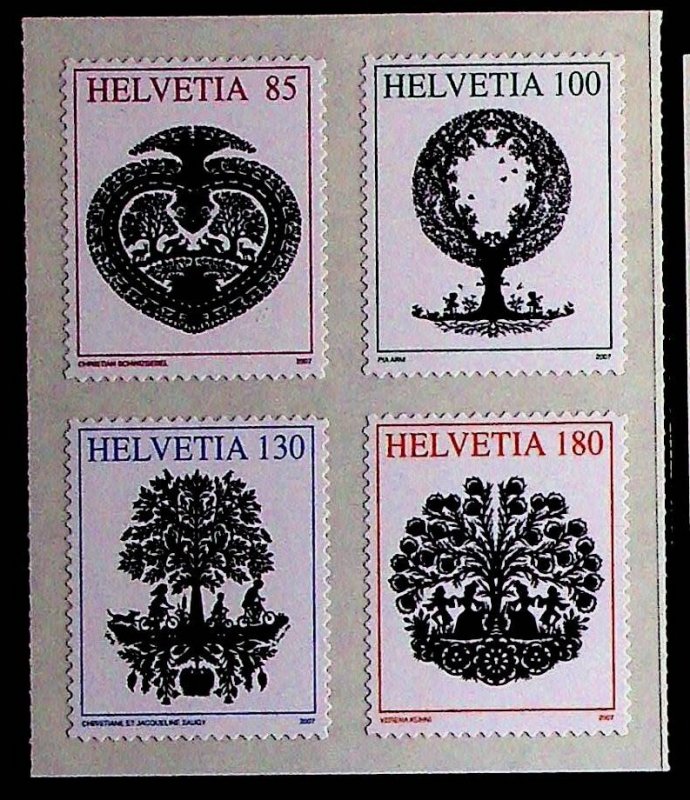 SWITZERLAND Sc 1288-91NH ISSUE OF 2007 - PAPER CUTTERS - Sc$11 - (WS25)