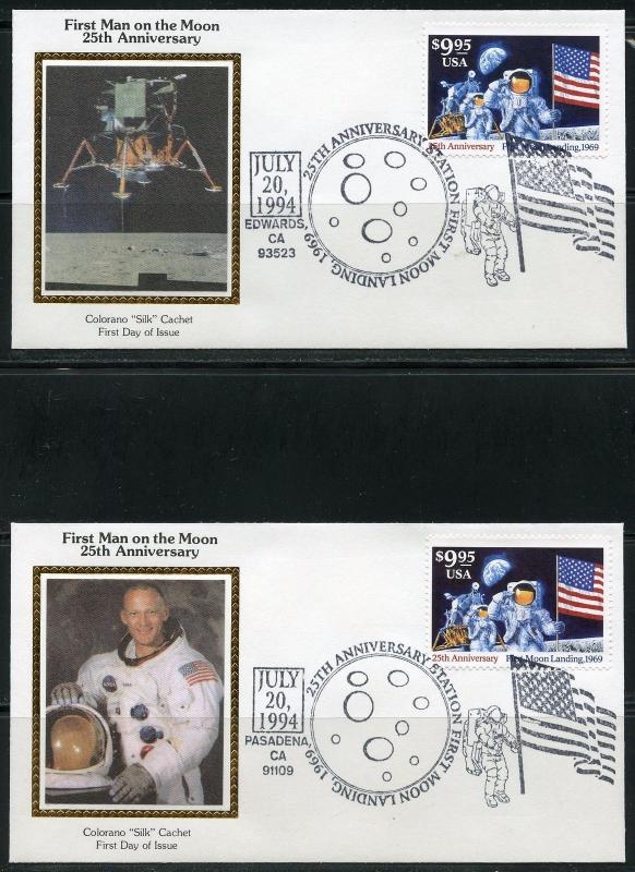 UNITED STATES COLORANO 1994 25th MOON LANDING SET OF 11 $9.95  FIRST DAY COVERS