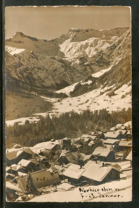 Switzerland 1937 Adelboden Steghorn u Wildstrubel Used View Post Card to Indi...