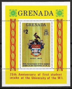 1974 Grenada 546 Universith 25th Anniversary MNH S/S