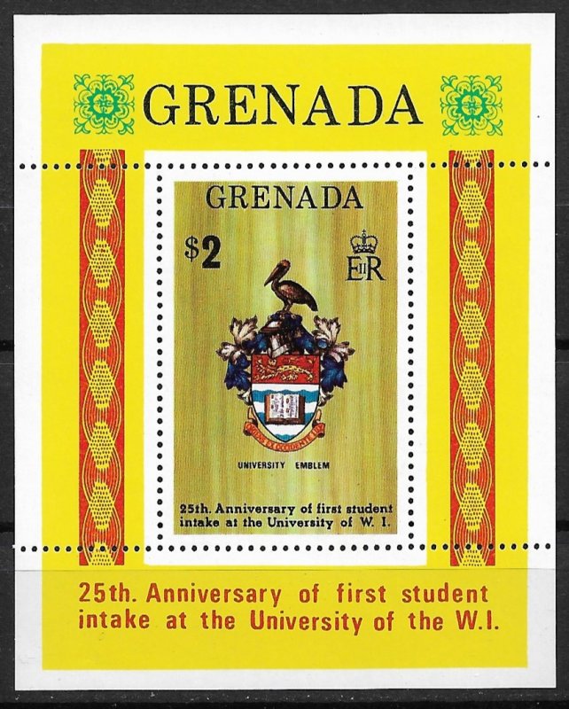1974 Grenada 546 Universith 25th Anniversary MNH S/S