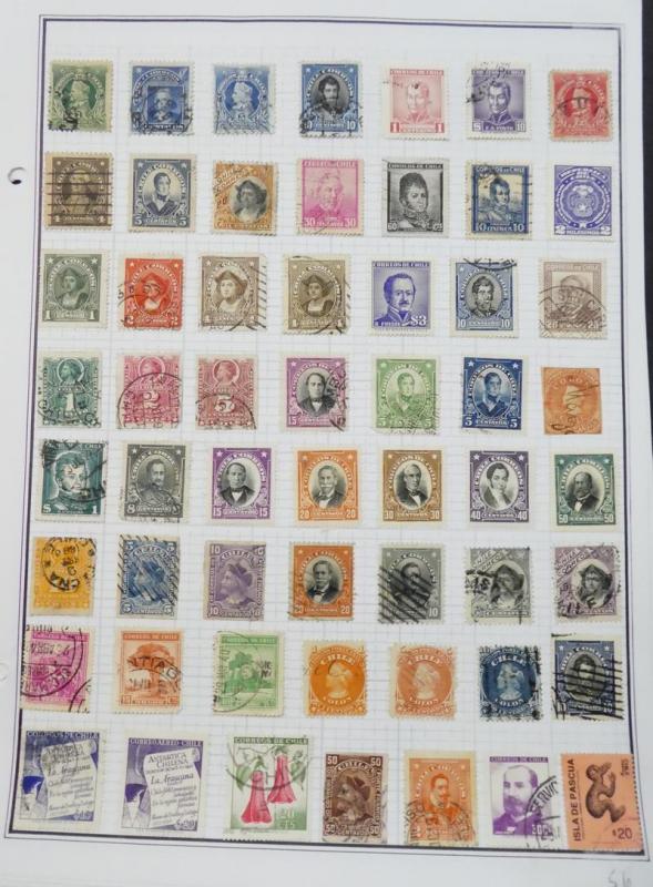 EDW1949SELL : CHILE Collection of 169 different on album pages. Scott Cat $170.