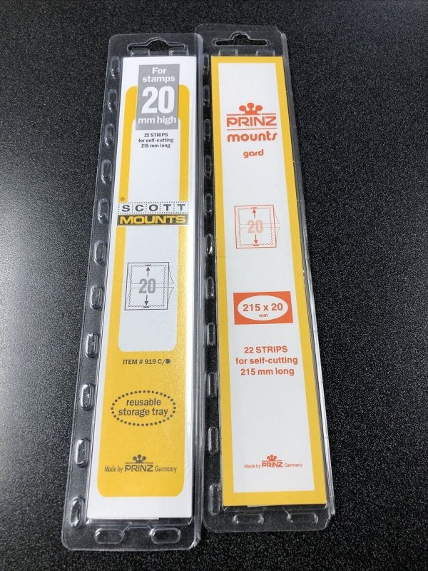 Prinz Scott Stamp Mount Clear (Pack of 22) (20x215mm) STRIP  #919 Group Of 2 