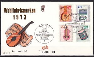 Germany, Scott cat. 9nb101-104. Music Instruments issue. First day cover. ^