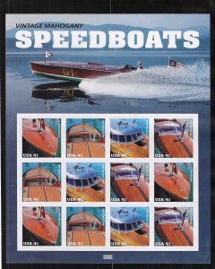 US #4160-63 2007 SPEEDBOATS - PANE OF 12 41 CENT STAMPS-MINT NEVER HINGED