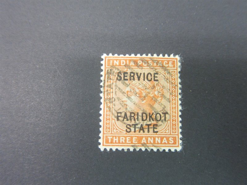 India Faridkot 1886 Sc O4 FU
