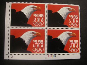 Scott 2541, $9.95 Eagle & Olympic Rings, PB4 #A3232 2 LL, MNH Priority Beauty