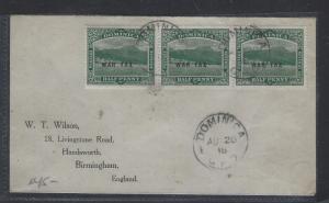 DOMINICA  (PP1207B)  196 5 KGV  WAR TAX 1/2D X3 TO ENGLAND