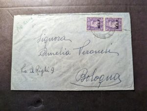 1949 British Middle Eastern Forces MEF Overprint Cover to Bologna Italy