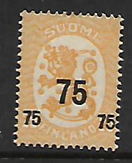 FINLAND 122    MINT HINGED,    SURCHARGED STAMPS OF 1919