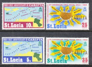St Lucia 249-252 MNH VF
