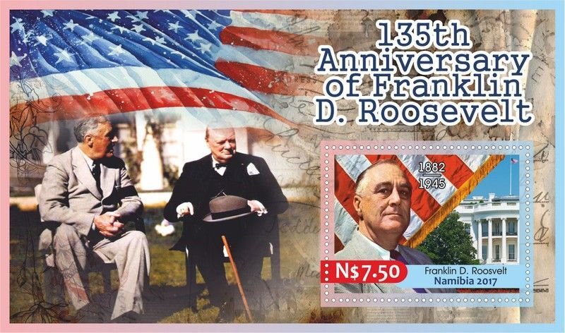 Stamps. Franklin Delano Roosevelt 6 sheets sperforated MNH** 2017 year NEW!