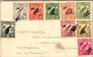 1936 Papua New Guinea Via Singapore SS Marella Cover To Johore Malaya