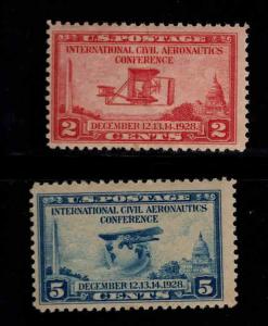 USA Scott 649-650 MNH** 1928 bi-planes over US capital