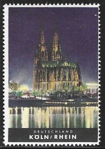 Koln / Rhein, Germany, German Tourism Poster Stamp, Cinderella Label, N.H.