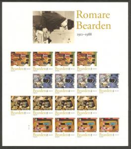 #4566 Bearden Full Sheet Mint Never Hinged 