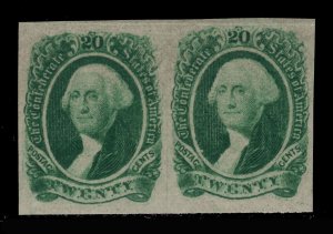 MOMEN: US STAMPS CSA #13b PAIR IMPERF MINT OG VLH VF/XF+ LOT #85841**