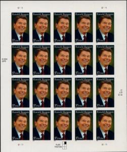 2005 37c Ronald Reagan, President, Sheet of 20 Scott 3897 Mint F/VF NH