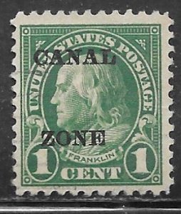 Canal Zone 71: 1c Franklin, overprint, single, unused, NG, F-VF