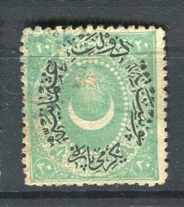 TURKEY; 1876 classic Duloz Optd. issue fine used SHADE OF 20pa. value