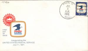 #1396 ID, Paris 7-1-71 USPS FDC