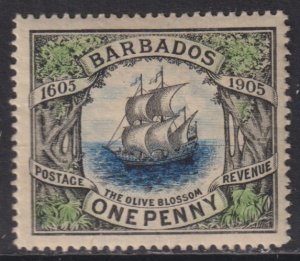 1906 Barbados Lord Nelson Monument One Penny issue MMH Sc# 109 CV $20.00 Stk#2