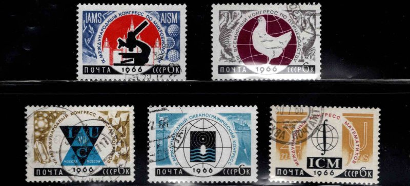 Russia Scott 3147-3151 Used CTO 1965 stamp set expect similar cancels
