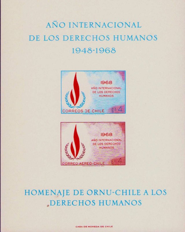 CHILE C297a MNH SOUVENIR SHEET 2019 SCOTT CATALOGUE VALUE $9.00