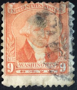 Washington 9c us   , stamp ge6 used nice perf. Fine condition