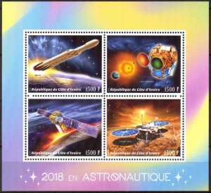 Ivory Coast 2018 Space Astronautics S/S MNH