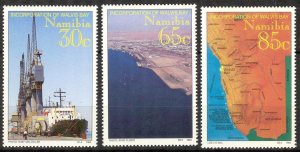 Namibia 1994 Incorporation of Walvis Bay Ships Maps Set of 3 MNH **