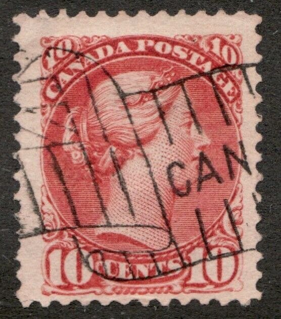 1897 Canada #45 - 10¢ Small Queen - Wonderful flag cancel - Est$50