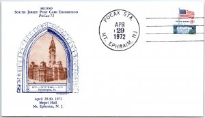 U.S. SPECIAL EVENT CANCELLATION PHILADELPHIA CITY HALL MT EPHRAIM WM GRANDY 1972