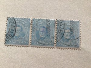 Uruguay 1909 used stamps strip  A12624