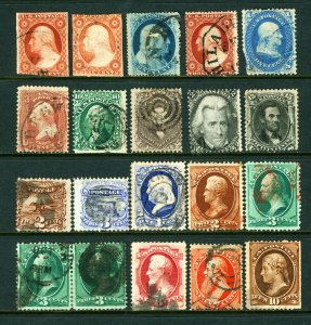 #10 / #150 1851-1870 1c-24c Assorted Classics, Imperf & Perfs Used 19 items