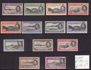 ASCENSION ISLAND GeorgeVI 1938 Definitive set hinged set 13.5 perf Cat. £500.