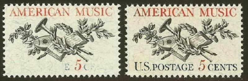 1252 Var - Blue Omitted Error / EFO (Almost) Amercan Music Mint NH