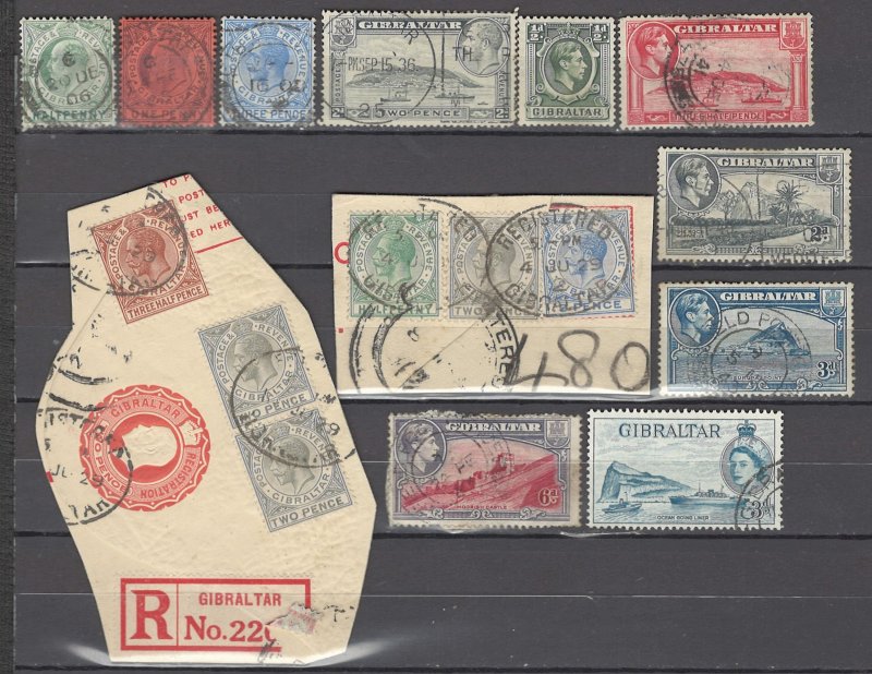 COLLECTION LOT OF #1001 GIBRALTAR 16 STAMPS 1904+ CV+$22