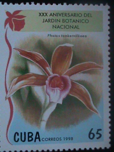 ​CUBA-1998-  30TH ANNIV:NATIONAL BOTANIC GARDEN-LOVELY ORCHIDS-MNH VF LAST ONE