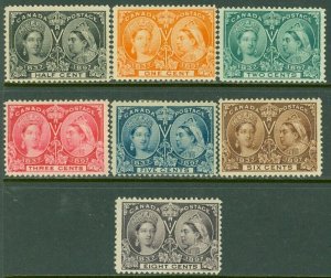 EDW1949SELL : CANADA 1897 Sc #50-56 Fine-Very Fine, Mint OG Back faults Cat $617