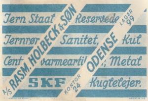 Great Rasm Holbeck & Son, Odense, Denmark Poster Stamp. C1930's. 72x47mm.
