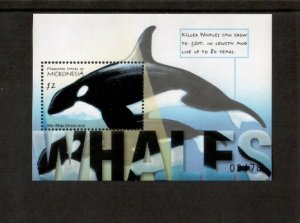 Micronesia 2001 - Fish Whales Orca - Souvenir Stamp Sheet - Scott #418 - MNH