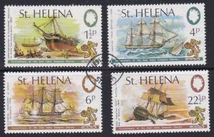 St. Helena # 279-282, East India Co Ships, Used, Half Cat